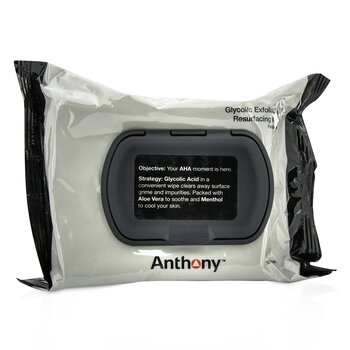 Anthony Logistics For Men Glycolic Exfoliating & Resurfacing Wipes