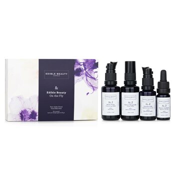 & Edible Beauty On The Fly Travel Mini Kit: Cleansing Milk 15ml+ Toner Mist 30ml+ Ageless Serum 10ml+ Hydrating Lotion 15ml