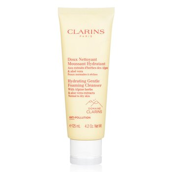 Clarins Hydrating Gentle Foaming Cleanser with Alpine Herbs & Aloe Vera Extracts - Normal to Dry Skin