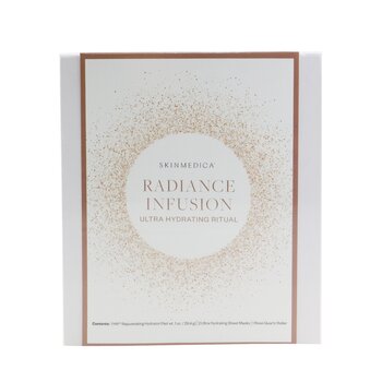 Radiance Infusion Ultra Hydrating Ritual Set: HA Rejuvenating Hydrator 28.4g + Ultra Hydrating Sheet Mask 2pcs + Rose Quartz Roller