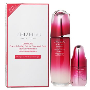Shiseido Ultimune Power Infusing (ImuGenerationRED Technology) Set: Face Concentrate 100ml + Eye Concentrate 15ml