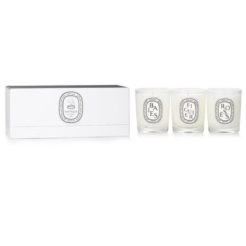 Diptyque Mini Candle Coffret: (Baies, Figuier, Roses)