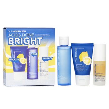 Acids Done Bright Set: Lemonade Smoothing Scrub 30g + Glow2OH Dark Spot Toner 65ml + Dewtopia 20% Acid Night Treatment 15ml