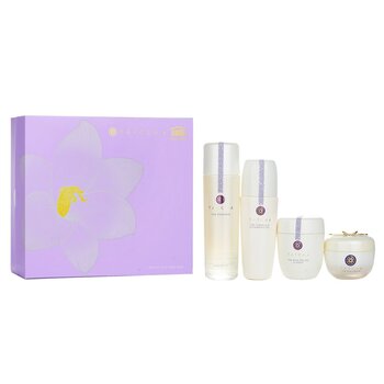 Tatcha Ritual For Firm Skin Set: Camellia Cleansing Oil 150ml + Essence 150ml + Silk Cream 50ml + Rice Polish 60g