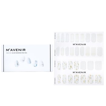 Mavenir Nail Sticker (White) - # Silver Wedding Ring Nail