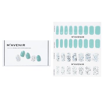 Mavenir Nail Sticker (Blue) - # Splinkle With Tinted Green Nail