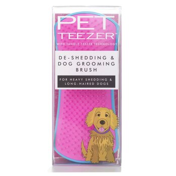 Pet Teezer De-Shedding & Dog Grooming Brush (For Heavy Shedding & Long Haired Dogs) - # Blue / Pink