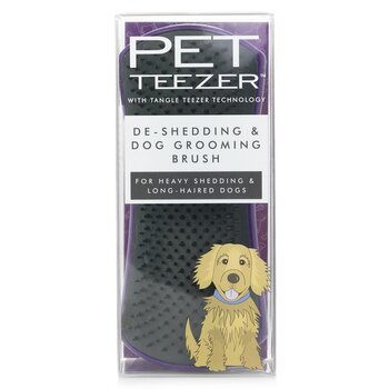 Tangle Teezer Pet Teezer De-Shedding & Dog Grooming Brush (For Heavy Shedding & Long Haired Dogs) - # Purple / Grey