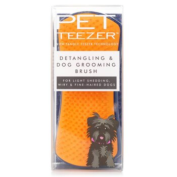 Tangle Teezer Pet Teezer Detangling & Dog Grooming Brush (For Light Shedding, Wiry & Fine Haired Dogs) - # Navy / Orange