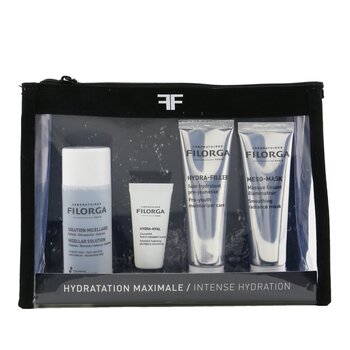 Filorga Intense Hydration Set: Micellar Solution 50ml+Hydra-Hyal 7ml+Hydra-Filler 30ml+Meso Mask 30ml+Bag